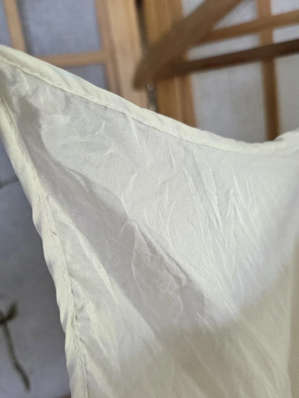 Vintage Cream Slip Dress - Simple Spaghetti Strap Adjustable Size Small Sheer - Picture 9 of 10